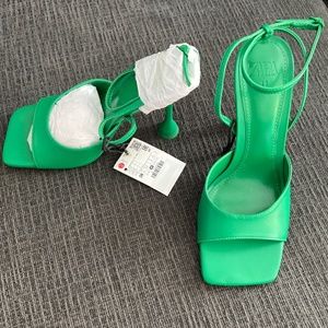 Zara Green squared Heels